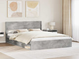 Bed Frame with Storage and Headboard Concrete Grey 140 x 200 cm 3414206