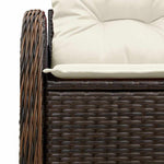 Garden Sofa with Cushion Brown 121 x 62 x 69cm Poly Rattan 42006723