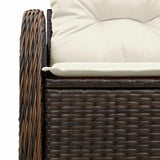 Garden Sofa with Cushion Brown 121 x 62 x 69cm Poly Rattan 42006723