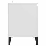 805968 TV Cabinet with Metal Legs White 103,5x35x50 cm