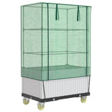 Raised Bed with Cover and Wheels Rattan Look 80x50x182 cm 4015850
