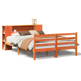 Bookcase Bed without Mattress Wax Brown 150x200 cm King Solid Wood Pine 3321867