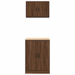 ZNTS Garage Cabinets 2 pcs Brown Oak Engineered Wood 3328311