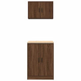 ZNTS Garage Cabinets 2 pcs Brown Oak Engineered Wood 3328311