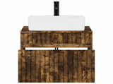 Bathroom Furniture Set Smoked Oak Engineered Wood 3404295