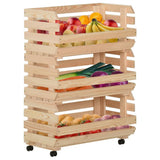Vegetable Trolley 57x30x80 cm Solid Pinewood 327326