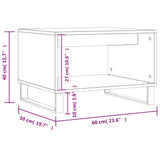 Coffee Table White 60x50x40 cm Engineered Wood 829260
