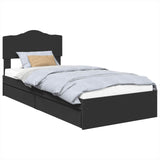 Storage Bed with Headboard Black 90 x 190 cm Engineered Wood 3413139