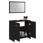 ZNTS 3 Piece Bathroom Furniture Set Black Engineered Wood 3056917