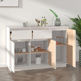 ZNTS Sideboard White 110x34x75 cm Solid Wood Pine 814330