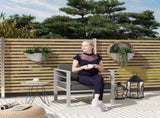 Garden Sofa, All-Weather Garden Single Sofa with Removable Cushions, Metal Frame Outdoor Furniture T3398P317553