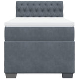 Box Spring Bed with Mattress Dark Grey 90x200 cm Velvet 3286217