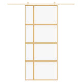 Sliding Door Gold 90x205 cm Clear ESG Glass and Aluminium 155191