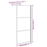 Walk-in Shower Wall 80x195cm ESG Glass with Stone Design Black 151880