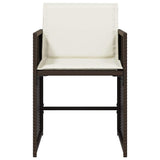 Garden Chairs with Cushions 4 pcs Brown Poly Rattan 364986