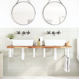 Basin Shelf Wall Mounted Steel and Solid Wood Acacia 3302864