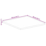 Table Top 50x50x2.5 cm Square Solid Wood Acacia 370914