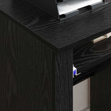 Desk with Wheels Black Oak 91 x 50 x 77 cm Engineered Wood 869531