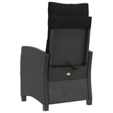 3 Piece Bistro Set with Cushions Black Poly Rattan 365225
