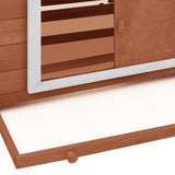 Chicken Coop Mocha and White 150x96x110 cm Solid Firwood 171461