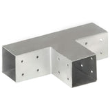 Post Connectors 4 pcs T Shape Galvanised Metal 71x71 mm 145456