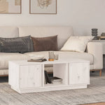 ZNTS Coffee Table White 110x50x40 cm Solid Wood Pine 814425