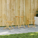 Bistro Set Natural Bamboo Bamboo Standard Size Foldable 3278536