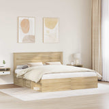 Bed Frame with Headboard Sonoma 200 x 200 cm Solid Pine Wood 3409721