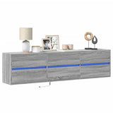 TV Wall Cabinet with LED Grey Sonoma 180x31x45 cm 3307938