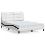 Bed Frame with LED without Mattress "Hvar" White and Black 120x200 cm 3213926