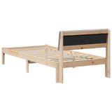 Bed frame Brown and light grey 90 x 200 cm Solid pine wood 878704