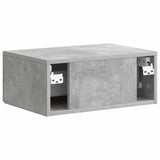 Wall-Mounted Bedside Cabinet with Drawer 2 pcs Concrete Grey 899302