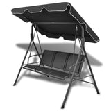 ZNTS Garden Swing Bench with Canipy Black 41421