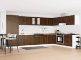 Sink Base Cabinet with Door Porto 2 pcs Brown Engineered wood 3315028