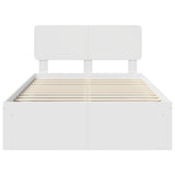 Bed Frame with Headboard White 135 x 190 cm Solid Pine Wood 3412087