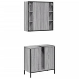2 Piece Bathroom Furniture Set Grey Sonoma Engineered Wood 3214723