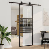 Glass Door Striped Black 76 x 2 x 205 cm Aluminium 42012460