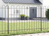 Garden Fence 7 pcs Grey 11.9 x 1.5 m Powder-coated Steel 3334137