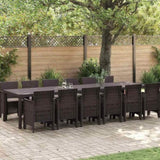 Garden Dining Set 13 pcs Brown Polt rattan 3378778