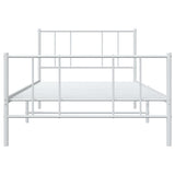Metal Bed Frame without Mattress with Footboard White 80x200cm 352538