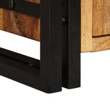 Highboard with Doors Brown Solid Rough Mango Wood and Metal 4104766
