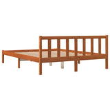 Bed Frame without Mattress Wax Brown 160x200 cm Solid Wood Pine 844811
