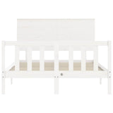 Bed Frame without Mattress White 140x190 cm Solid Wood Pine 3193382
