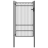 Fence Gate HORST 100 x 175 cm Metal Black Lockable 42034067