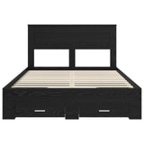 Bed Frame with Headboard Black Oak 160 x 200 cm Engineered Wood 3409967
