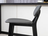 Bar Stools Set of 2, Breakfast Bar Chairs, PU Leather Upholstered Kitchen Stools with Backs, T3398P342291