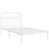 Metal Bed Frame without Mattress with Headboard White 107x203cm 376645