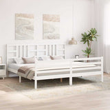 Bed Frame without Mattress White 200x200 cm Solid Wood 3193942