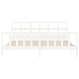Bed Frame without Mattress White Super King Size Solid Wood Pine 3193027