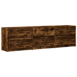 TV Cabinet with LED Smoked Oak 180x34x50 cm Engineered Wood 3307930